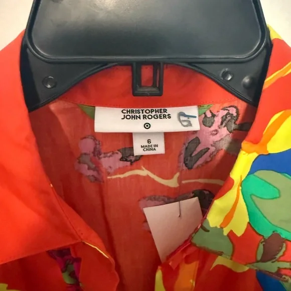 Christopher John Rogers Orange Floral Midi Dress - Picture 5 of 9